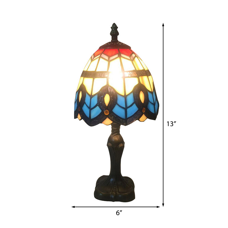 Peacock Stained Glass Desk Light - Classic Tiffany Design For Study Room