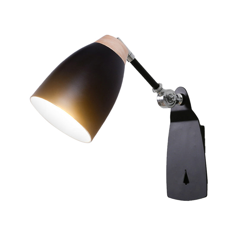 Minimalist Black/White Tapered Wall Sconce Light With Switch Ideal For Study