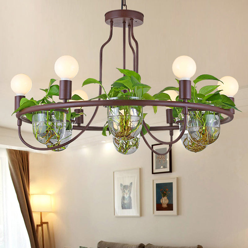 Industrial Metal Chandelier Light | 1/2-Tier 4/7/10 Bulbs Led Coffee 7 /