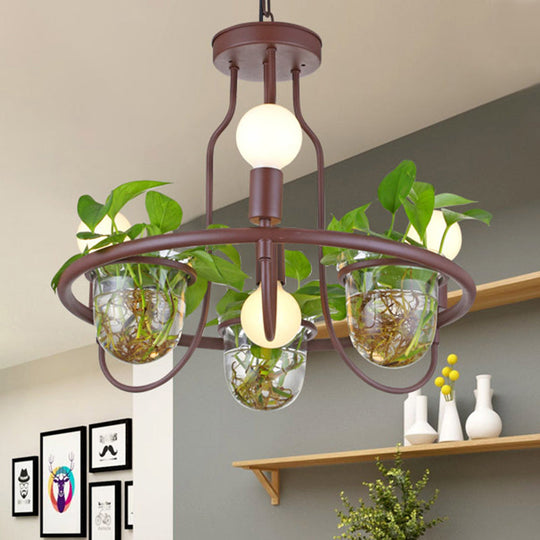 Industrial Metal Chandelier Light | 1/2-Tier 4/7/10 Bulbs Led Coffee 4 /