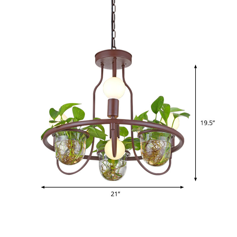 Industrial Metal Chandelier Light | 1/2-Tier 4/7/10 Bulbs Led Coffee