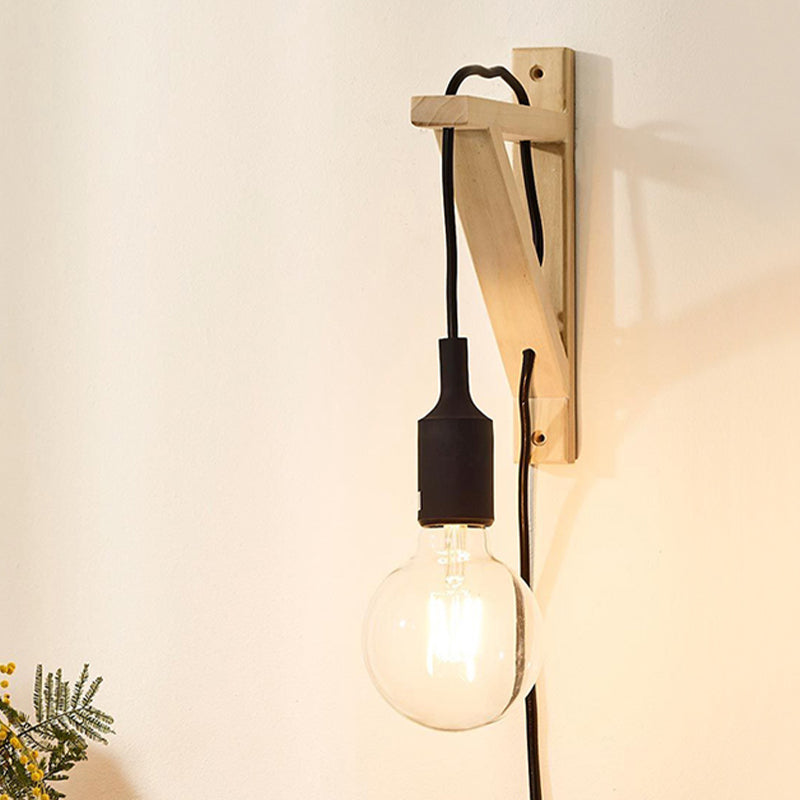 Wall-Mounted Warehouse Lamp With Exposed Bulb & Silica Gel Sconce