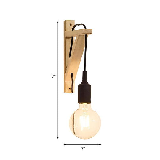 Wall-Mounted Warehouse Lamp With Exposed Bulb & Silica Gel Sconce