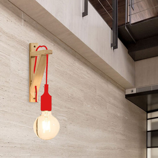 Wall-Mounted Warehouse Lamp With Exposed Bulb & Silica Gel Sconce