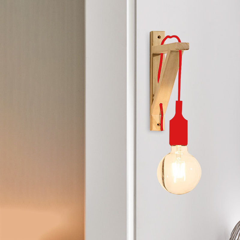 Wall-Mounted Warehouse Lamp With Exposed Bulb & Silica Gel Sconce