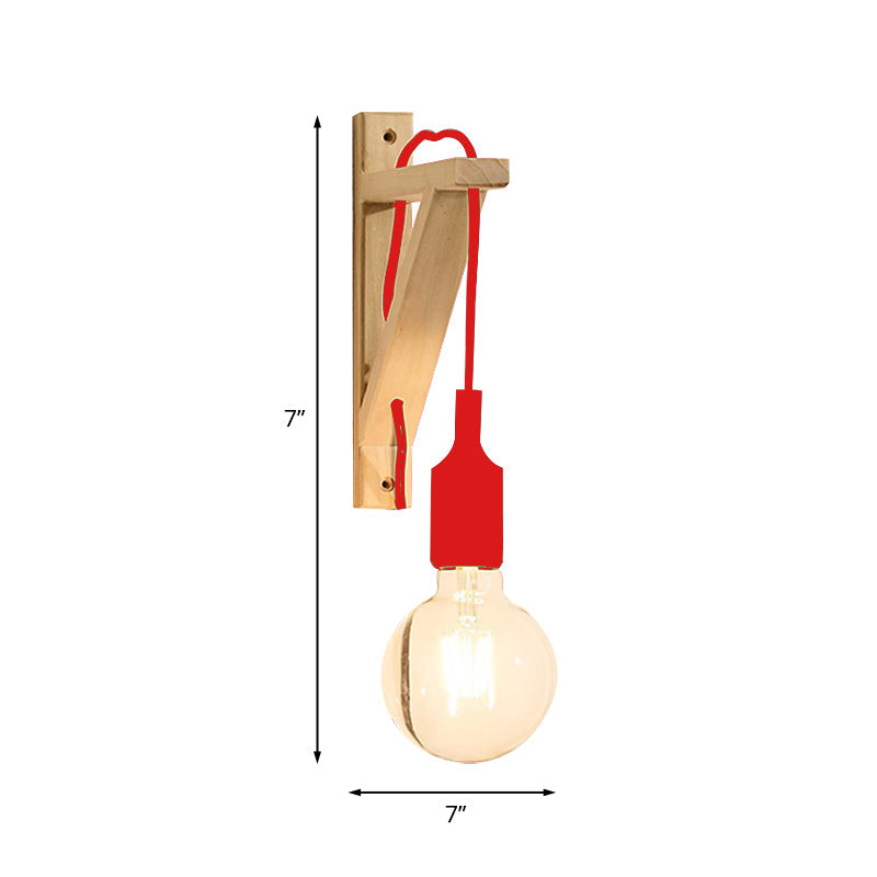 Wall-Mounted Warehouse Lamp With Exposed Bulb & Silica Gel Sconce