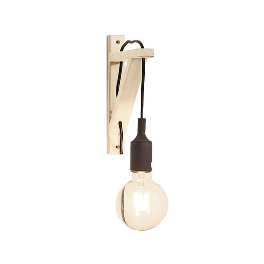 Wall-Mounted Warehouse Lamp With Exposed Bulb & Silica Gel Sconce