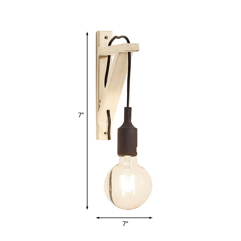 Wall-Mounted Warehouse Lamp With Exposed Bulb & Silica Gel Sconce