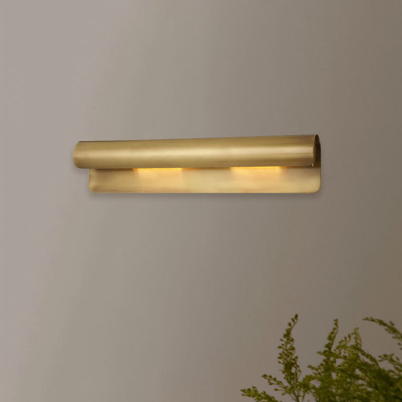 Gold Metal Wall Mounted Sconce Lamp - Luxurious Scrolled Design 1 Light 10/19.5 Wide