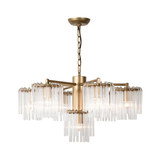 Gold Rustic Chandelier Pendant Light With Crystal Circular Design - 6/7/10 Lights For Bedroom