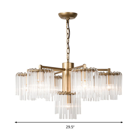 Gold Rustic Chandelier Pendant Light With Crystal Circular Design - 6/7/10 Lights For Bedroom