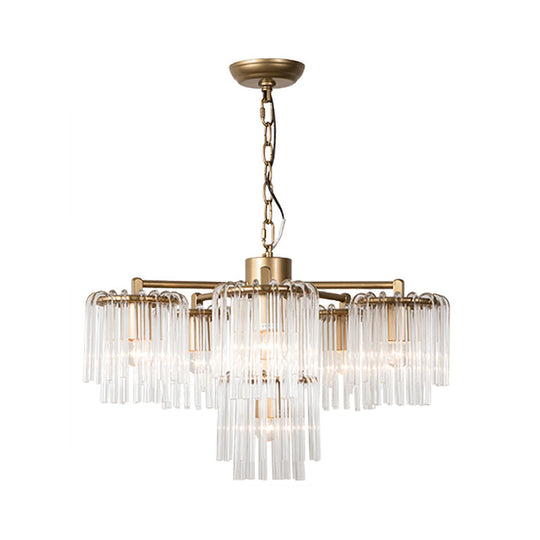 Gold Rustic Chandelier Pendant Light With Crystal Circular Design - 6/7/10 Lights For Bedroom