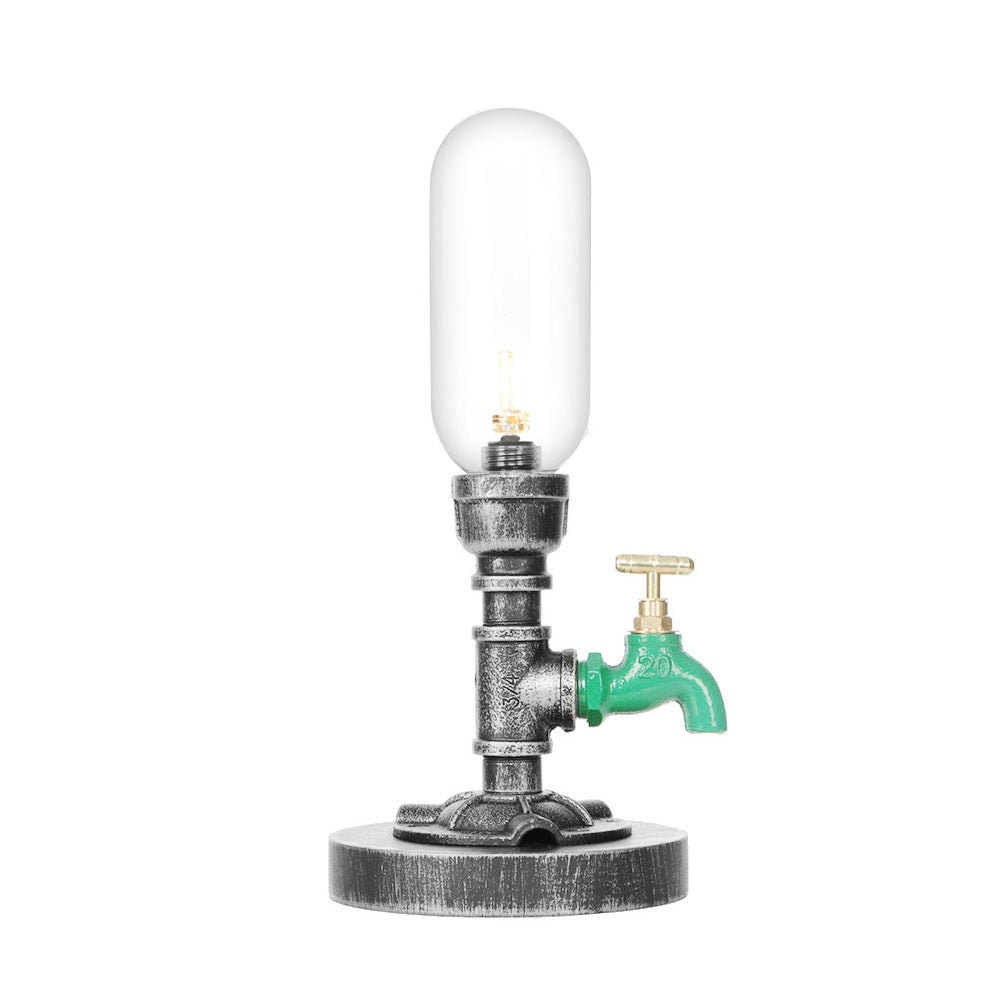 Industrial Capsule Shade Table Light With Led Bulbs And Water Tap Deco For Living Room