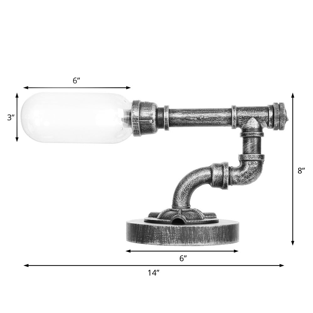 Industrial Capsule Shade Table Light With Led Bulbs And Water Tap Deco For Living Room