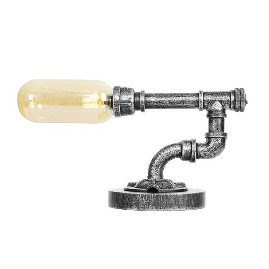 Industrial Capsule Shade Table Light With Led Bulbs And Water Tap Deco For Living Room