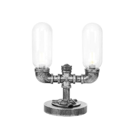 Industrial Capsule Shade Table Light With Led Bulbs And Water Tap Deco For Living Room