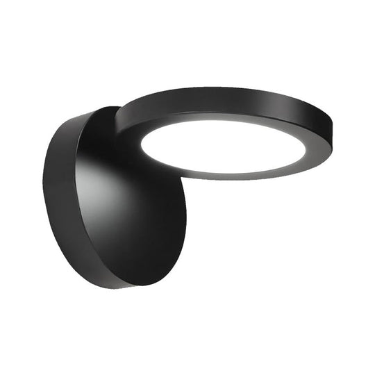 Acrylic Rotating Lens Wall Light: Simplicity In White/Black With Warm/White Led Glow