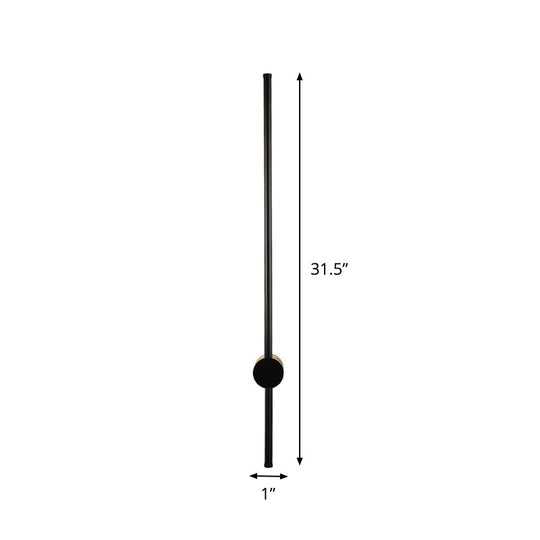 Sleek Black Iron Wall Light Fixture - Needle Sword Design 23.5/31.5 Inches High Led Sconce For