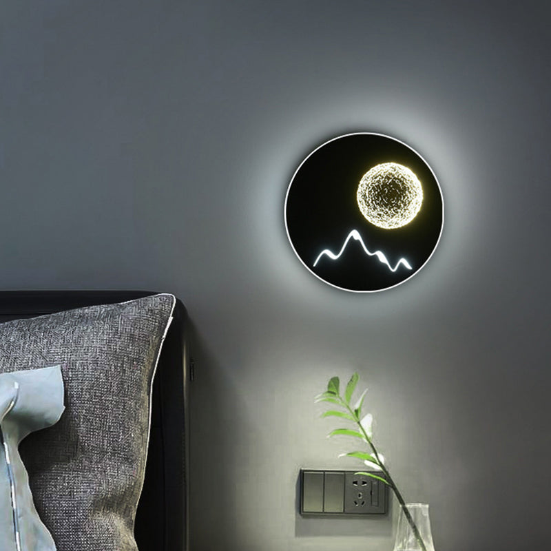 Nordic Minimalist Led Flush Mount Wall Light Sconce - Mini Round/Square Design In Black/White/Grey