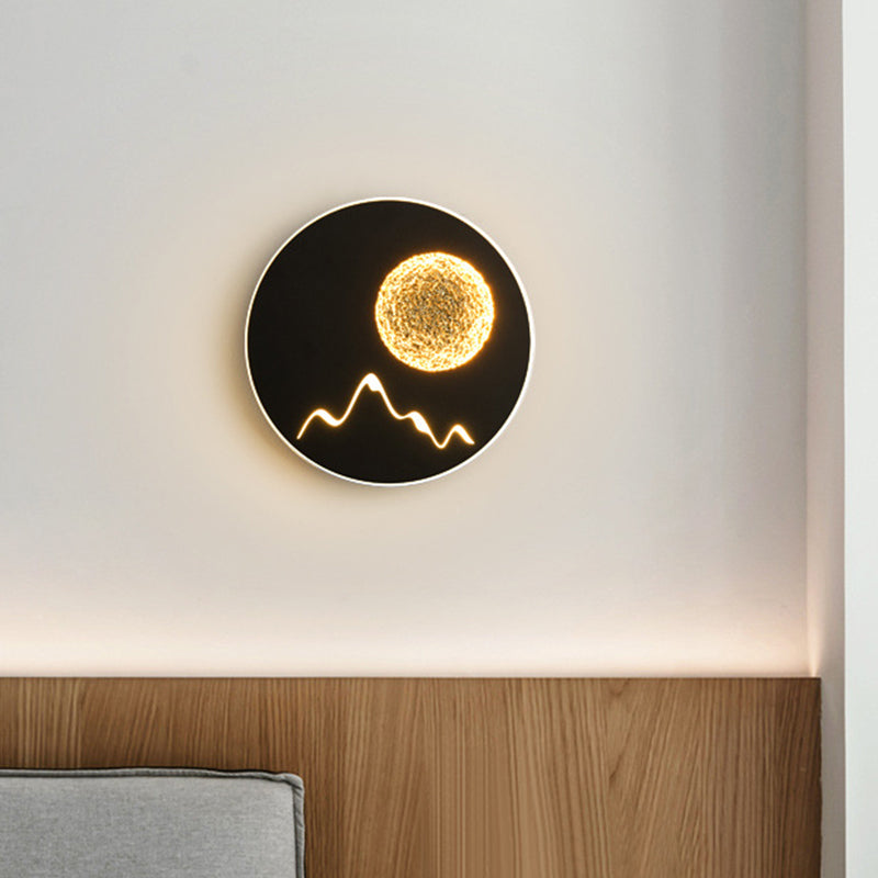 Nordic Minimalist Led Flush Mount Wall Light Sconce - Mini Round/Square Design In Black/White/Grey