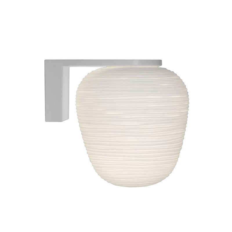 Ribbed Glass Sconce: Simple 1-Light Wall Mounted Lighting In Milky White