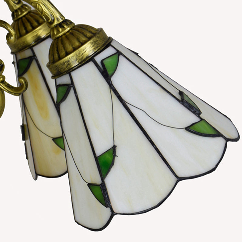 Tiffany Style Agate Leaf Chandelier in Antique Art Glass - 7/9/13 Lights - Beige - Ideal for Hotels