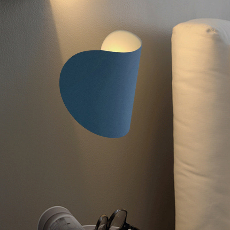 Blue Designer Wall-Mounted Sconce With Foldable Metal Frame - 1 Bulb Flush Mount For Bedside