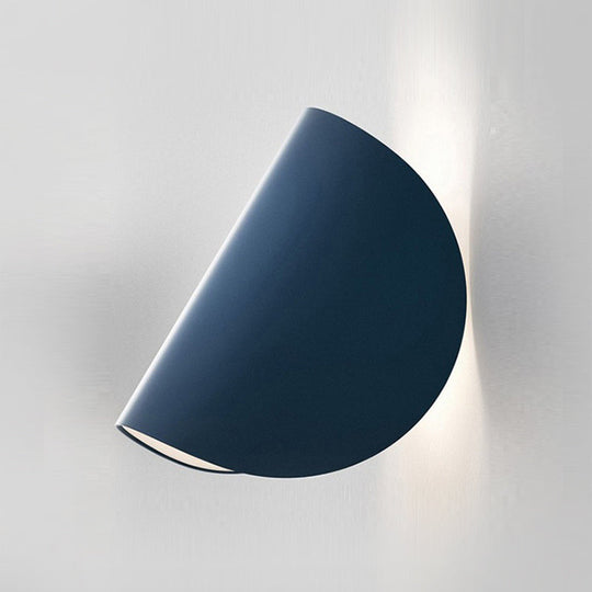 Blue Designer Wall-Mounted Sconce With Foldable Metal Frame - 1 Bulb Flush Mount For Bedside