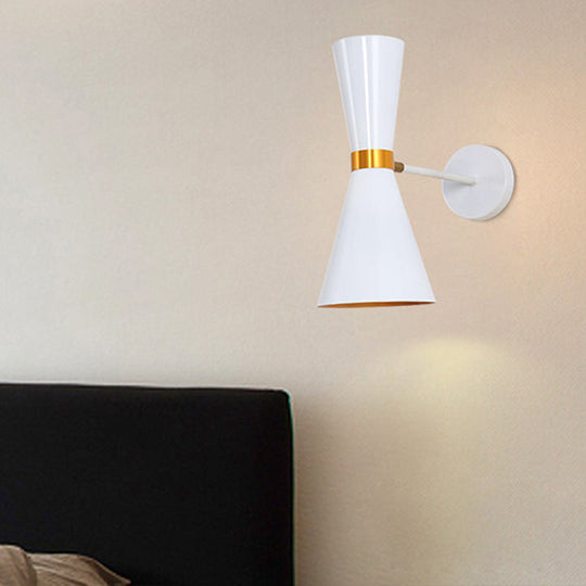 Modern Black And White Cocktail Shaker Sconce Lamp: Wall Mounted Metal Lighting With Rotatable Joint