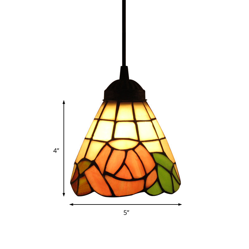 Stunning Pink Stained Art Glass Pendant Lighting - Tiffany-Style Hanging Light Fixture