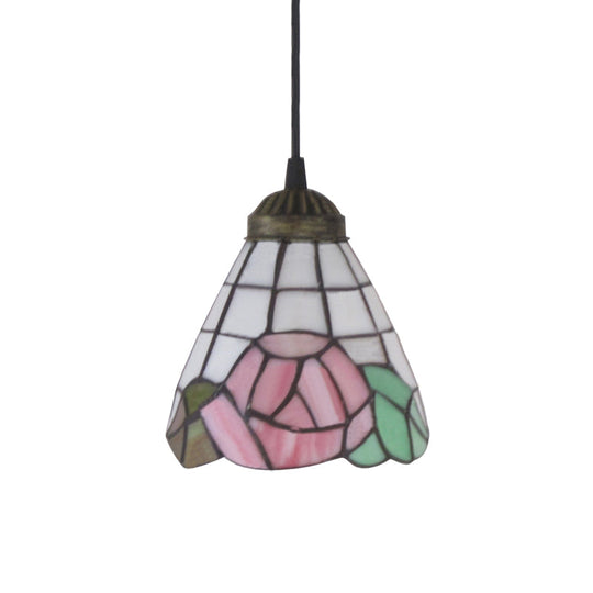 Stunning Pink Stained Art Glass Pendant Lighting - Tiffany-Style Hanging Light Fixture