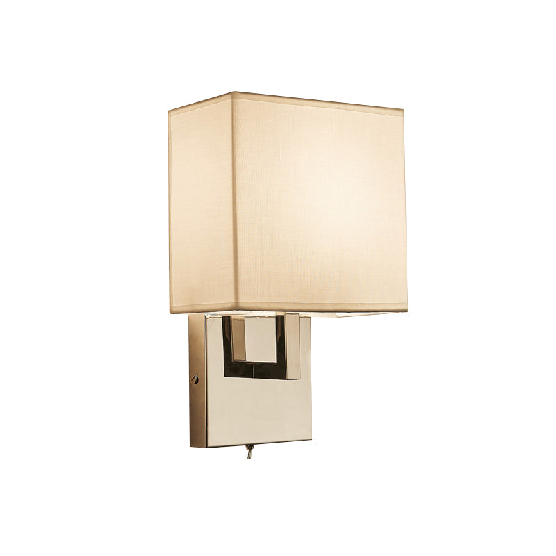 Modernist Square Sconce Light Fixture In White For Bedroom Wall Lighting