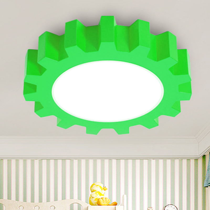 Cartoon Led Ceiling Light For Kindergarten: Metal Gear Mount