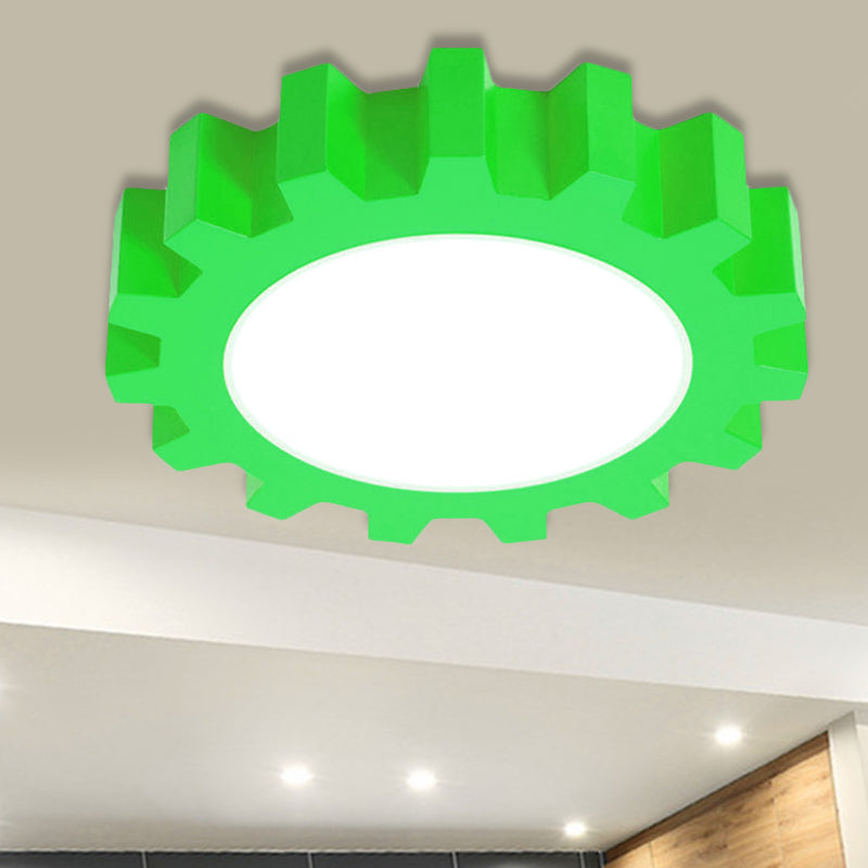 Cartoon Led Ceiling Light For Kindergarten: Metal Gear Mount