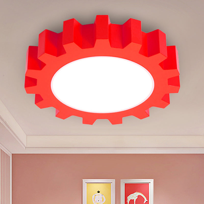 Cartoon Led Ceiling Light For Kindergarten: Metal Gear Mount