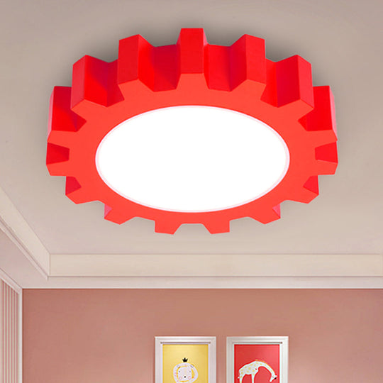 Cartoon Led Ceiling Light For Kindergarten: Metal Gear Mount