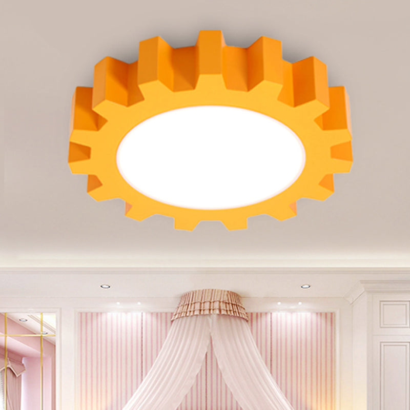 Cartoon Led Ceiling Light For Kindergarten: Metal Gear Mount