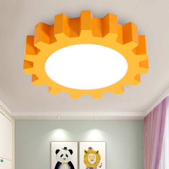 Cartoon Led Ceiling Light For Kindergarten: Metal Gear Mount