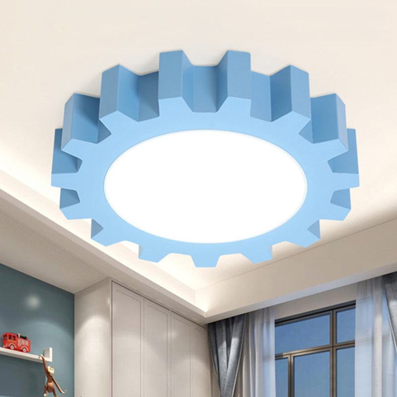 Cartoon Led Ceiling Light For Kindergarten: Metal Gear Mount