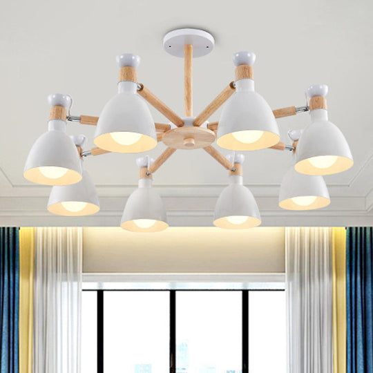 Horn-Shaped Macaroon Chandelier: Elegant Metal Pendant For Living Room Décor White