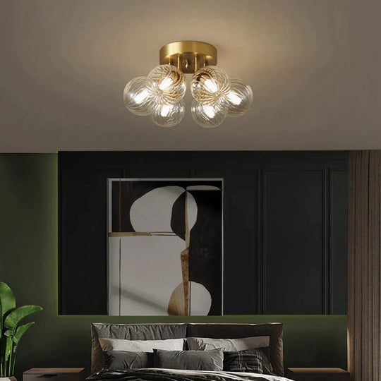 Nordic Copper Creative Modern Bedroom Ceiling Lamp