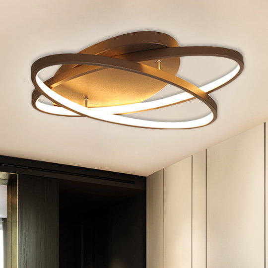 Modern Black & Gold Oval LED Ceiling Light - Perfect for Living Rooms