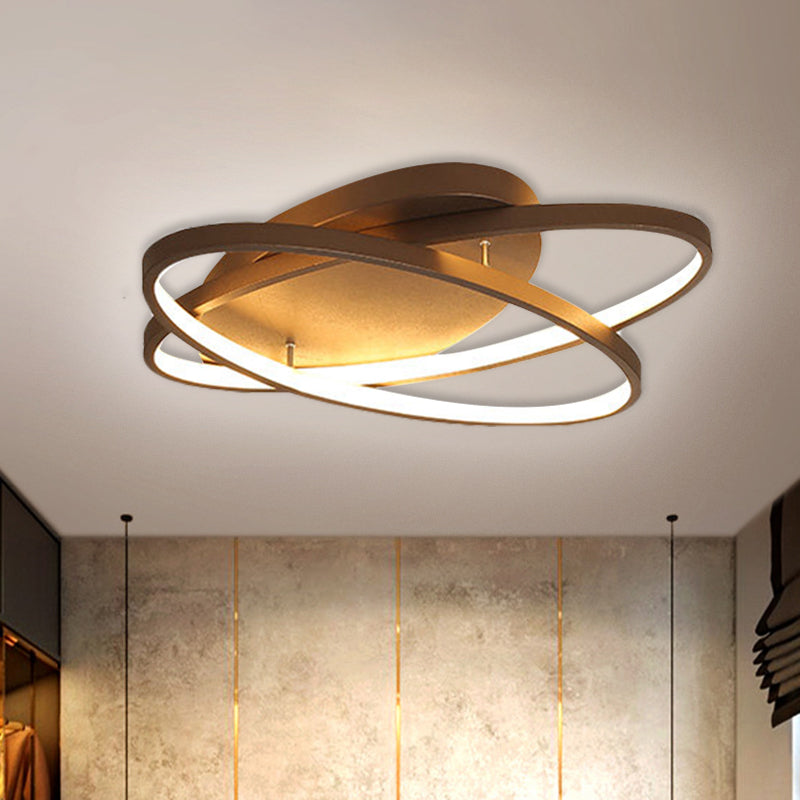 Modern Black & Gold Oval LED Ceiling Light - Perfect for Living Rooms