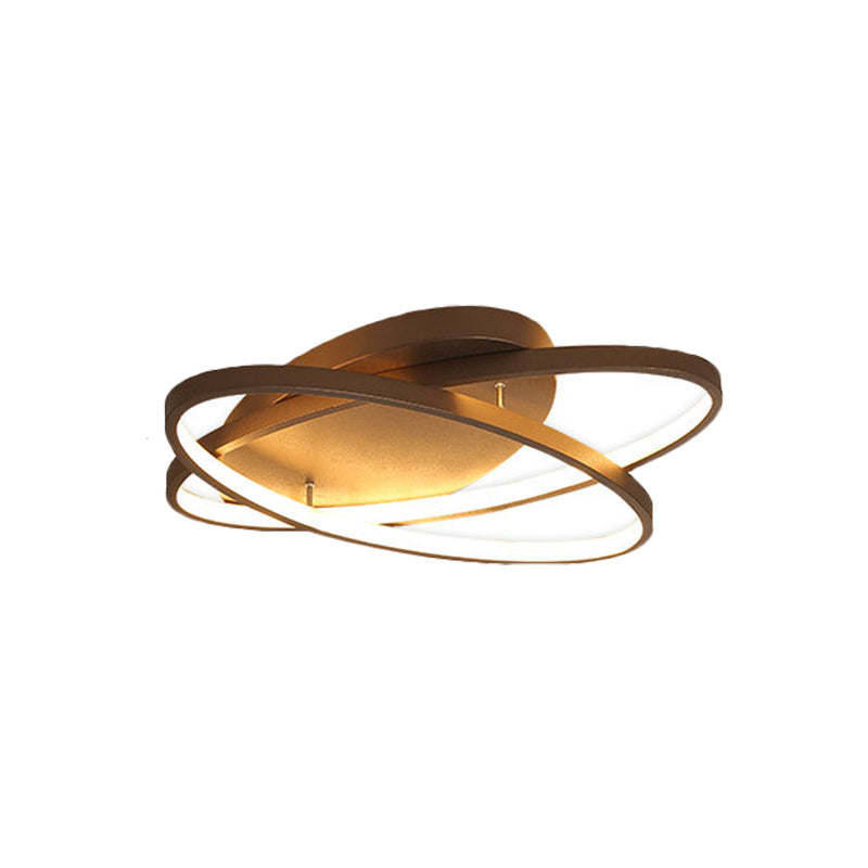 Modern Black & Gold Oval LED Ceiling Light - Perfect for Living Rooms