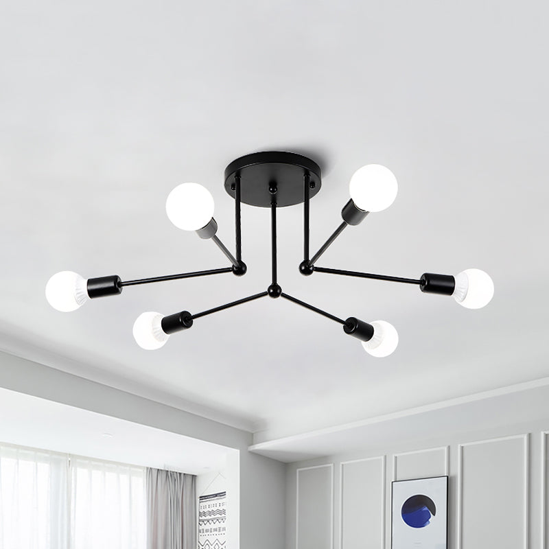 Contemporary Metal Linear Semi-Flush Ceiling Light – Ideal for Kid's Bedroom and Living Room