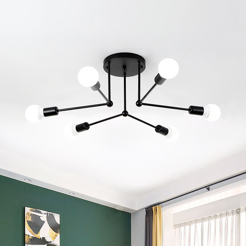 Contemporary Metal Linear Semi-Flush Ceiling Light – Ideal for Kid's Bedroom and Living Room