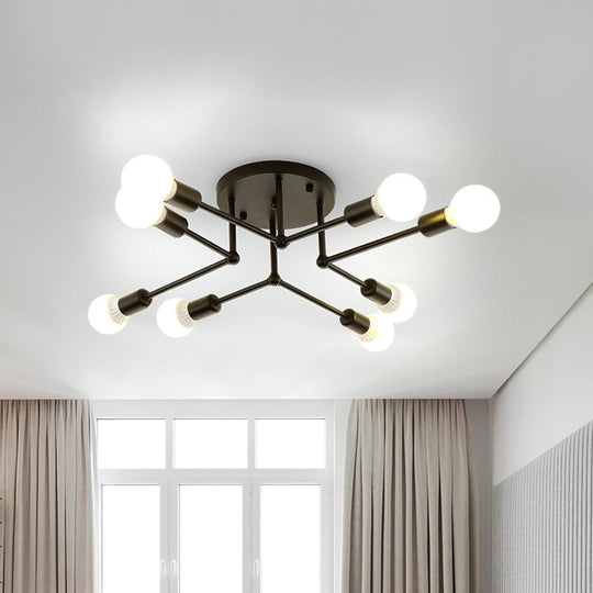 Contemporary Metal Linear Semi-Flush Ceiling Light – Ideal for Kid's Bedroom and Living Room