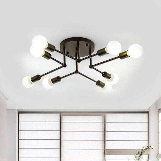 Contemporary Metal Linear Semi-Flush Ceiling Light – Ideal for Kid's Bedroom and Living Room