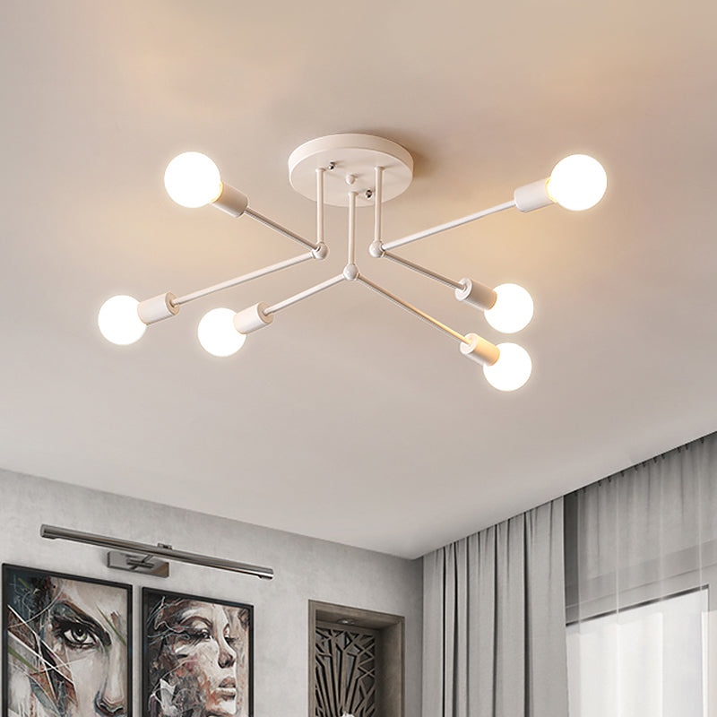 Contemporary Metal Linear Semi-Flush Ceiling Light – Ideal for Kid's Bedroom and Living Room