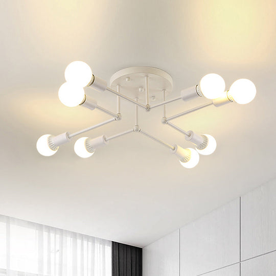 Contemporary Metal Linear Semi-Flush Ceiling Light – Ideal for Kid's Bedroom and Living Room